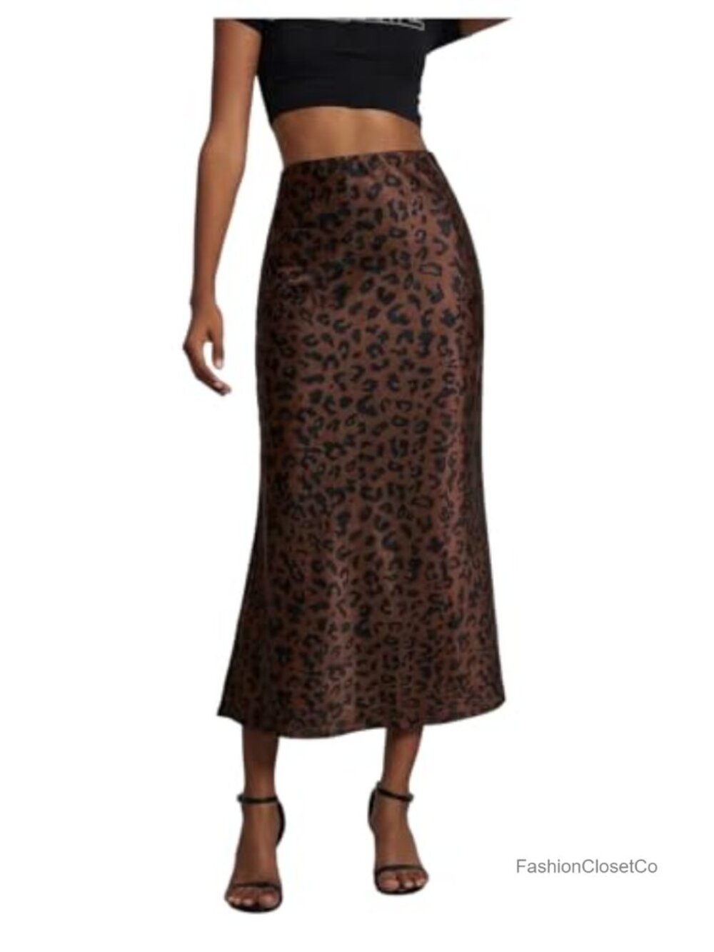 Satin Maxi High Waisted A Line Fishtail Skirt